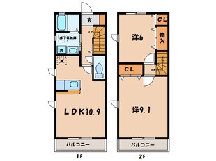 刈宿 徒歩3分 1-2階の物件間取画像